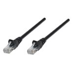 Cable de red Intellinet 320740 Cat5e de 1 metro, color negro, U/UTP, ideal para conexiones de alta velocidad.