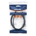 Cable de red Intellinet 320740 Cat5e de 1 metro, color negro, U/UTP, ideal para conexiones de alta velocidad.