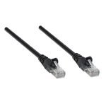 Cable de red Intellinet 320740 Cat5e de 1 metro, color negro, U/UTP, ideal para conexiones de alta velocidad.
