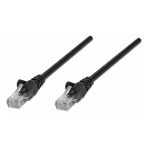Imagen del cable de red Intellinet de 10 metros, modelo Cat5e U/UTP, en color negro, ideal para conexiones rápidas y seguras. SKU 345378.