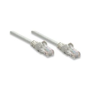 Cable de Red Intellinet Cat5e UTP de 1 metro en color gris, SKU 362221