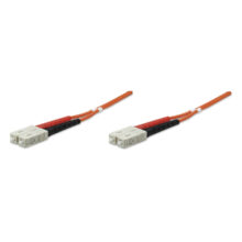 Cable de fibra óptica Intellinet de 0.5 metros con conectores SC M/M, color naranja, SKU 470032