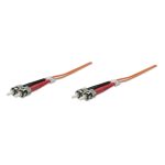 Cable de fibra óptica Intellinet ST M/M 3.0m Naranja, ideal para centro de datos, SKU 470070