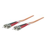 Cable de fibra óptica e InfiniBand de 10 metros en color naranja, con conector ST, SKU 470094, de Intellinet.
