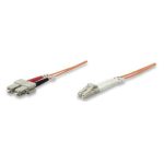 Cable de fibra óptica Intellinet modelo 470353, 1 metro de longitud, conectores LC a SC, multicolor, naranja