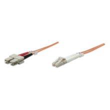 Cable de fibra óptica Intellinet 2 metros, conectores LC a SC, color naranja. SKU: 470377