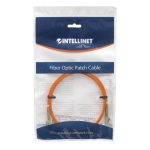 Cable de fibra óptica e InfiniBand Intellinet de 5 metros, dos conectores LC macho a macho, color naranja, SKU 471237