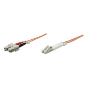 Intellinet cable de fibra óptica de 10 metros, tipo LC/SC en color naranja para conexiones de datos, SKU 471299