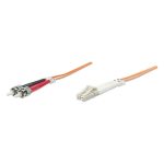 Cable de fibra óptica Intellinet de 10 metros, LC a ST, color naranja. SKU 471343