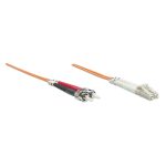 Cable de fibra óptica Intellinet de 10 metros, LC a ST, color naranja. SKU 471343