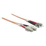 Intellinet cable de fibra óptica de 20 metros con conectores ST a SC en color naranja. SKU: 472586