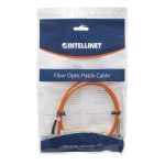 Imagen del cable de fibra óptica InfiniBand de 20 metros Intellinet, conectores LC a SC, color naranja, SKU 472814