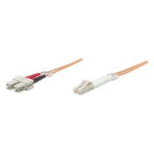 Imagen del cable de fibra óptica InfiniBand de 20 metros Intellinet, conectores LC a SC, color naranja, SKU 472814