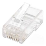 Conectores Intellinet RJ45 CAT5E para cable sólido, paquete de 100 unidades, oro 15 micras, SKU 502399