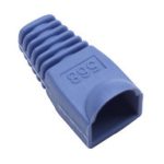 Protege conector Intellinet RJ-45 azul para cableado, SKU 504393, diseñado para mejorar la durabilidad y protección de los cables