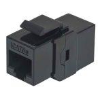 Adaptador Intellinet con conector RJ45 a RJ45, categoría CAT5e, color negro. Modelo Keystone UTP. SKU 504775