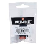 Adaptador Intellinet con conector RJ45 a RJ45, categoría CAT5e, color negro. Modelo Keystone UTP. SKU 504775