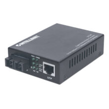 Convertidor de medio Intellinet 507349, soporta 1000 Mbit/s, monomodo 1310 nm, color negro.