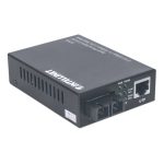 Convertidor de medio Intellinet 507349, soporta 1000 Mbit/s, monomodo 1310 nm, color negro.