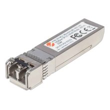 Imagen del módulo transceptor Intellinet SFP+ de 10 Gigabit de fibra óptica, SKU 507462. Ideal para conexiones de red de alta velocidad.