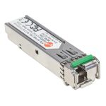 Imagen del transceptor de Fibra óptica rojo modelo Intellinet 507486 SFP con velocidad de 1000 Mbit/s