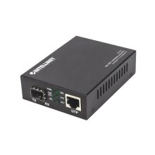 Convertidor de medio Intellinet 10000 Mbit/s en color negro con SKU 508193.