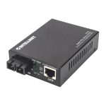Convertidor de medio Intellinet 1000 Mbit/s, monomodo, 1310 nm, color negro, SKU 508209