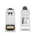 El Intellinet 508445 es un cable de fibra óptica e InfiniBand de 3 metros con conectores SFP+ en colores negro y plata