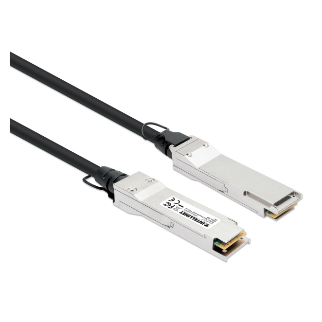 Intellinet 508537 Cable de fibra óptica e InfiniBand 3 m QSFP+ Negro, Plata 1 Intellinet 508537 Cable de fibra óptica e InfiniBand 3 m QSFP+ Negro, Plata