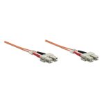 Imagen del Intellinet Cable de Fibra Óptica de 10 metros con conectores SC/SC en color Naranja, ideal para InfiniBand y centros de datos. SKU: 515832