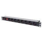Intellinet PDU con 8 salidas AC, 1U, de Aluminio y color Negro, SKU 713986