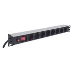 Intellinet PDU con 8 salidas AC, 1U, de Aluminio y color Negro, SKU 713986