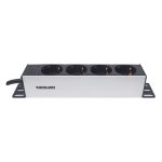 Intellinet unidad de distribución de energía modelo 714020 con 4 salidas AC, 1U, color gris