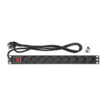 Intellinet 715133 unidad de distribución de energía (PDU) con 9 salidas AC, tamaño 1U, color negro