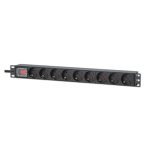 Intellinet 715133 unidad de distribución de energía (PDU) con 9 salidas AC, tamaño 1U, color negro