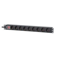 Intellinet 715133 unidad de distribución de energía (PDU) con 9 salidas AC, tamaño 1U, color negro