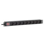 Intellinet 715133 unidad de distribución de energía (PDU) con 9 salidas AC, tamaño 1U, color negro