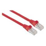 Cable de red Intellinet Cat6 S/FTP de 3 metros en color rojo, ideal para conexiones de alta velocidad y estabilidad. SKU: 735506