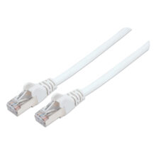 Cable de red Intellinet Cat6 S/FTP de 30 metros en color blanco. SKU: 736077. Ideal para conexiones de alta velocidad.