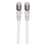 Cable de red Intellinet Cat6 S/FTP de 30 metros en color blanco. SKU: 736077. Ideal para conexiones de alta velocidad.