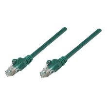 Cable de red Intellinet Cat6A SFTP de 0.25 metros en color verde, SKU 737043. Ideal para conexiones rápidas y estables.