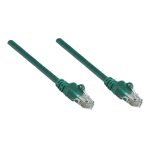 Cable de red Intellinet Cat6A SFTP de 0.25 metros en color verde, SKU 737043. Ideal para conexiones rápidas y estables.