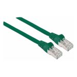 Cable de red de alta velocidad Intellinet Cat7 S/FTP verde de 3 metros, SKU 740906. Ideal para conexiones de red estables y rápidas.