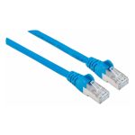 Vista del cable de red Intellinet Cat7, azul, de 10 metros de longitud, con especificación S/FTP (S-STP). SKU 741088