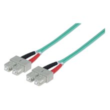 Cable de fibra óptica Intellinet modelo SC InfiniBand de 5 metros en color aguamarina, SKU 750844