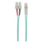 Cable de fibra óptica Intellinet de 20 metros con conectores LC y SC en color aguamarina, SKU 750943