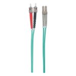 Cable de fibra óptica e InfiniBand de 5 metros ST a LC color aguamarina marca Intellinet, SKU 751131