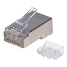 Conector RJ45 Gris de Intellinet, modelo 790505, ideal para cableado de red.