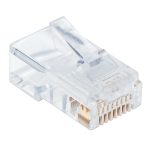 Conector Intellinet RJ45 Cat5e UTP sólido, con recubrimiento de oro de 50 micras, bote de 100 piezas SKU 790512