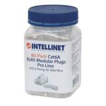 Conector Intellinet RJ45 CAT6A para cableado sólido, paquete de 80 unidades con chapado en oro de 50 micras SKU 790550